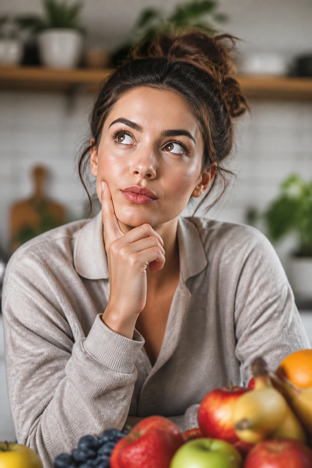 Thoughtful person in a kitchen representing FAQs