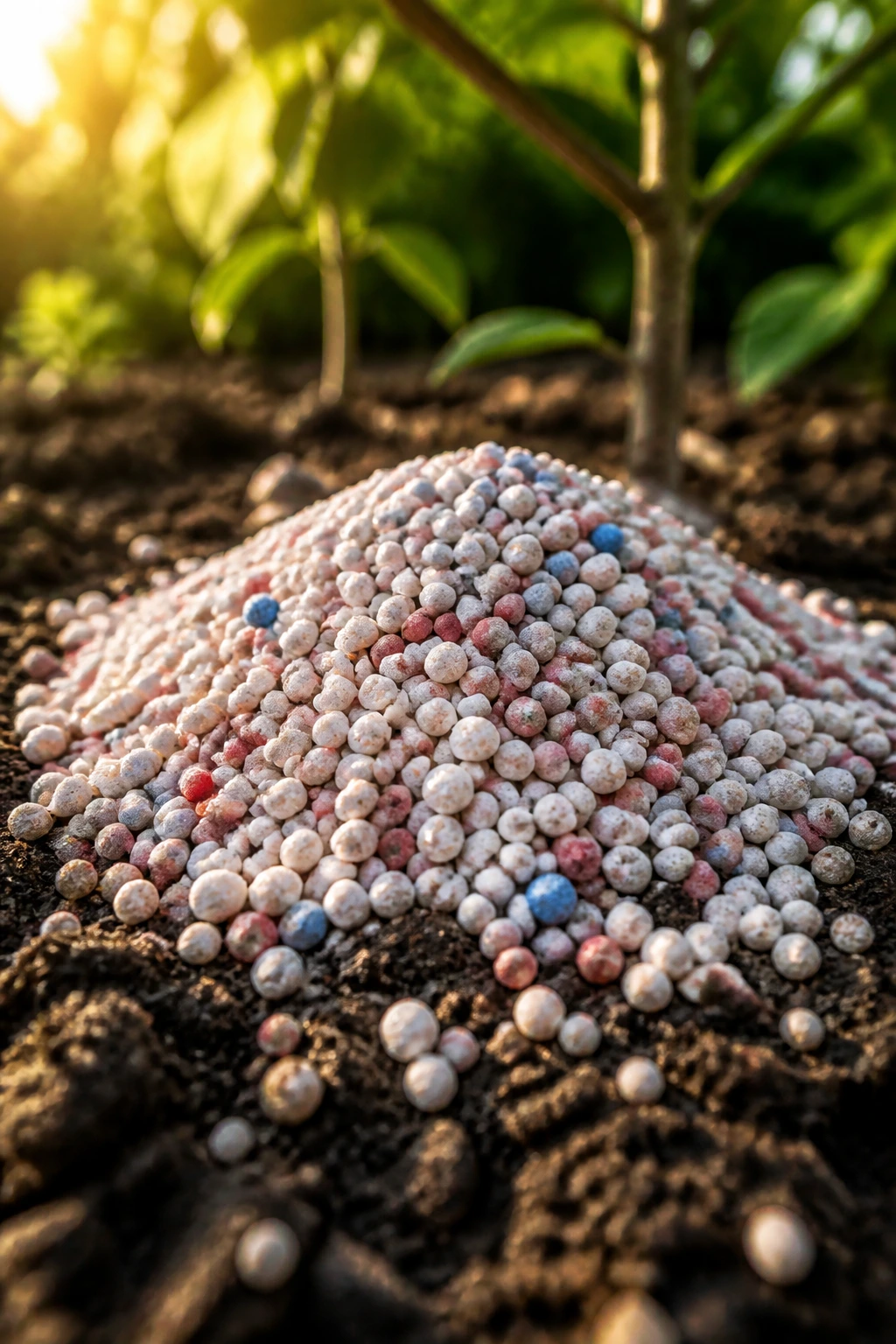 Is 16-16-16 Fertilizer Good For Fruit Trees? 7 Close-up of 16-16-16 fertilizer granules on garden soil