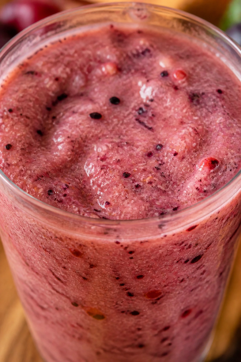 Does Blending Fruit Destroy Nutrients? Find Out Now! 6 Fiber-rich blended smoothie with visible pulp filling the frame