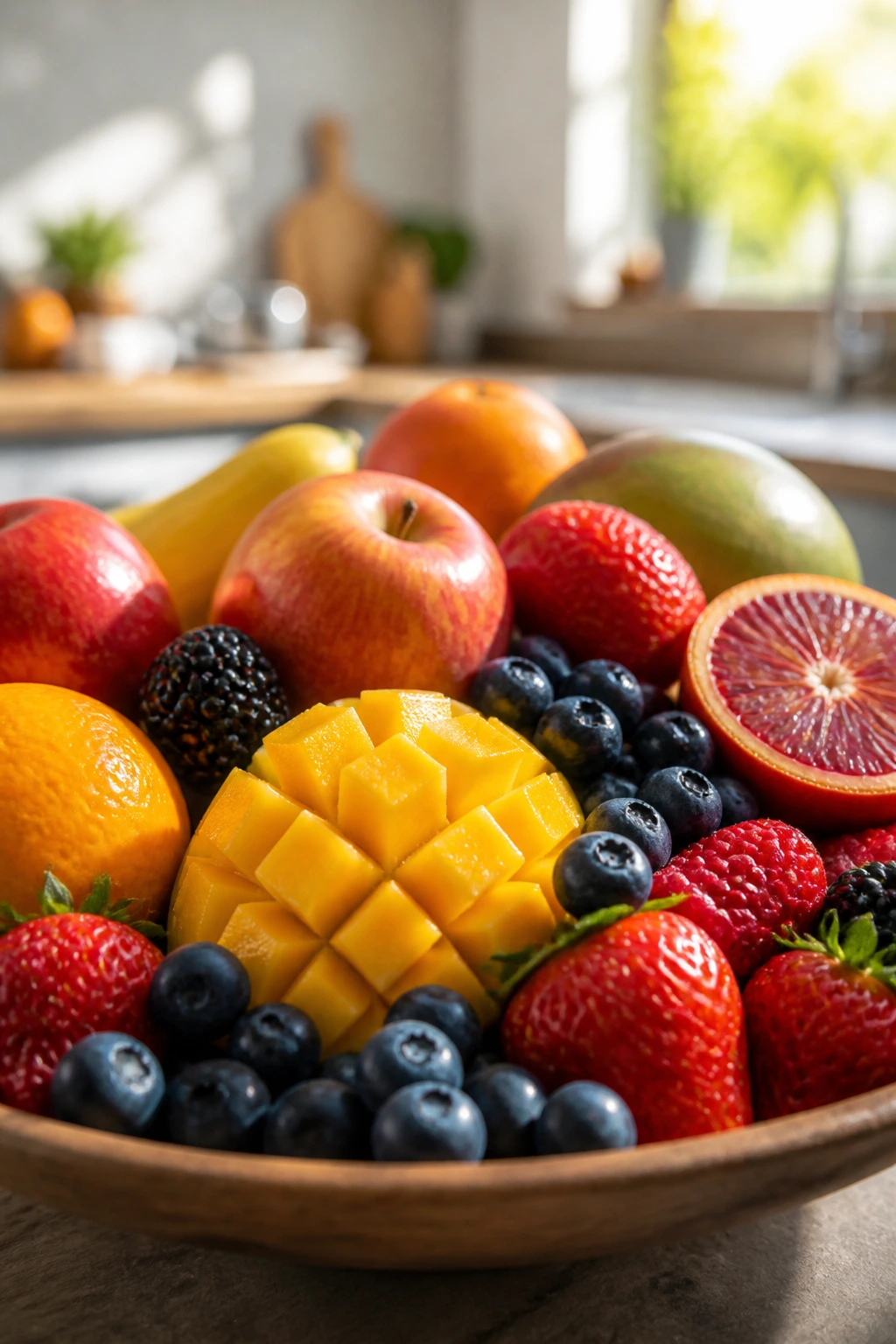 Can You Survive Off Just Fruit? Let's Find Out! 2 Close-up of a colorful bowl of mixed fruits representing fruit-only diet concept
