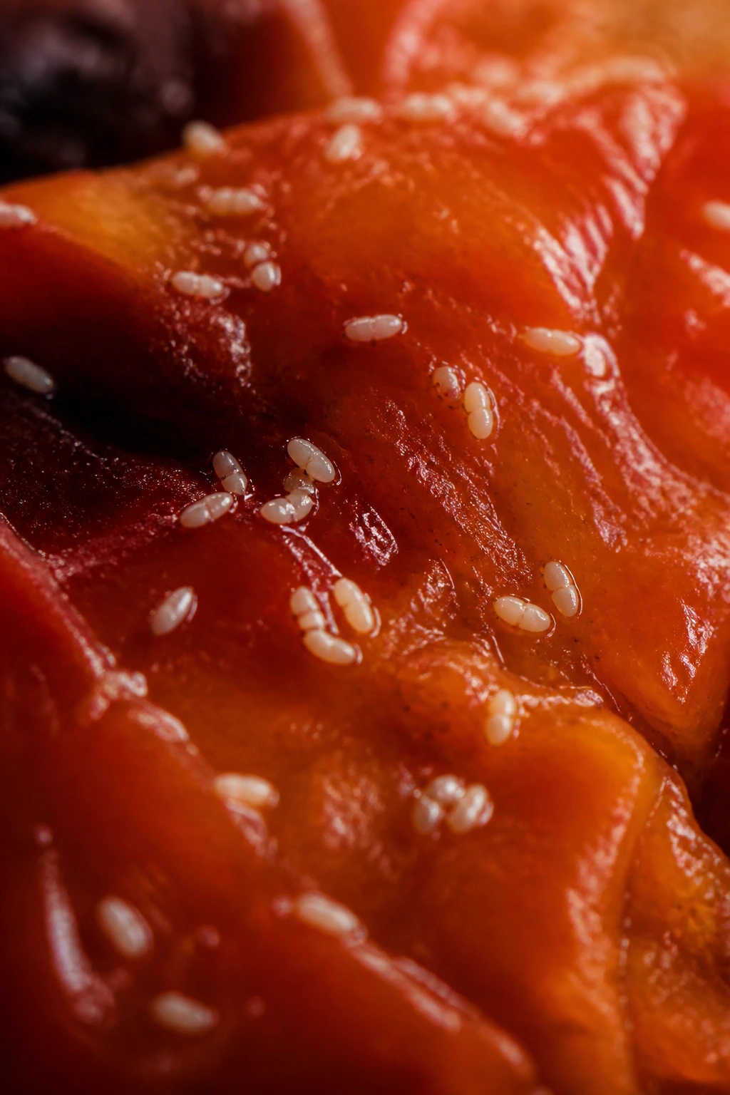Difference Between Fruit Flies And Gnats: 7 Key Differences 9 Tiny pale eggs on fruit surface