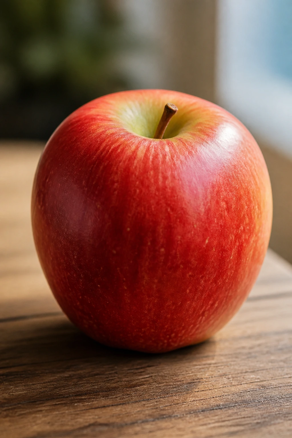 Close-up of a single fruit on a wooden table