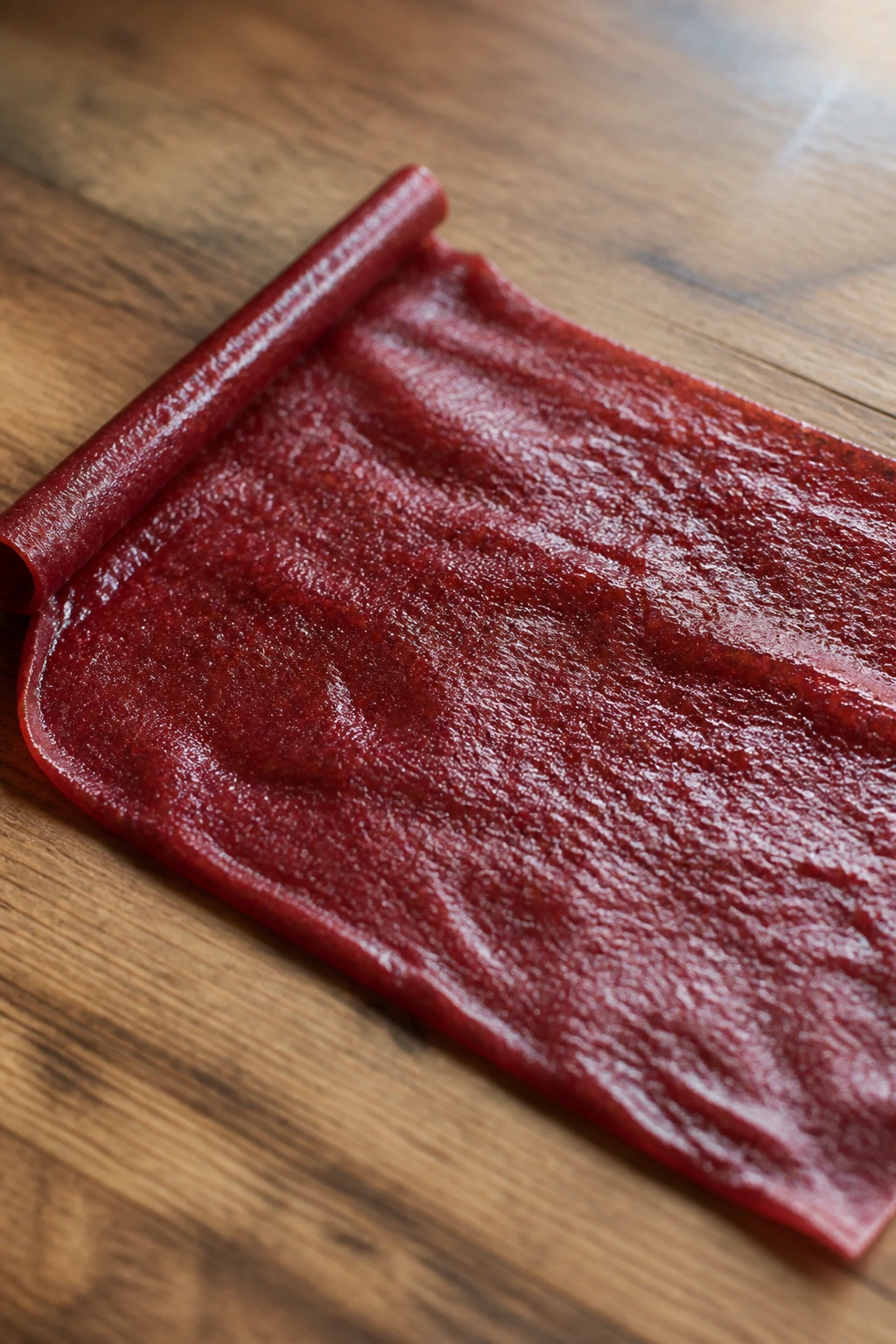 Can Dogs Eat Fruit Roll-Ups? About The Risks And Alternatives 2 Close-up of a fruit roll-up on a kitchen counter, highlighting a snack to avoid for dogs