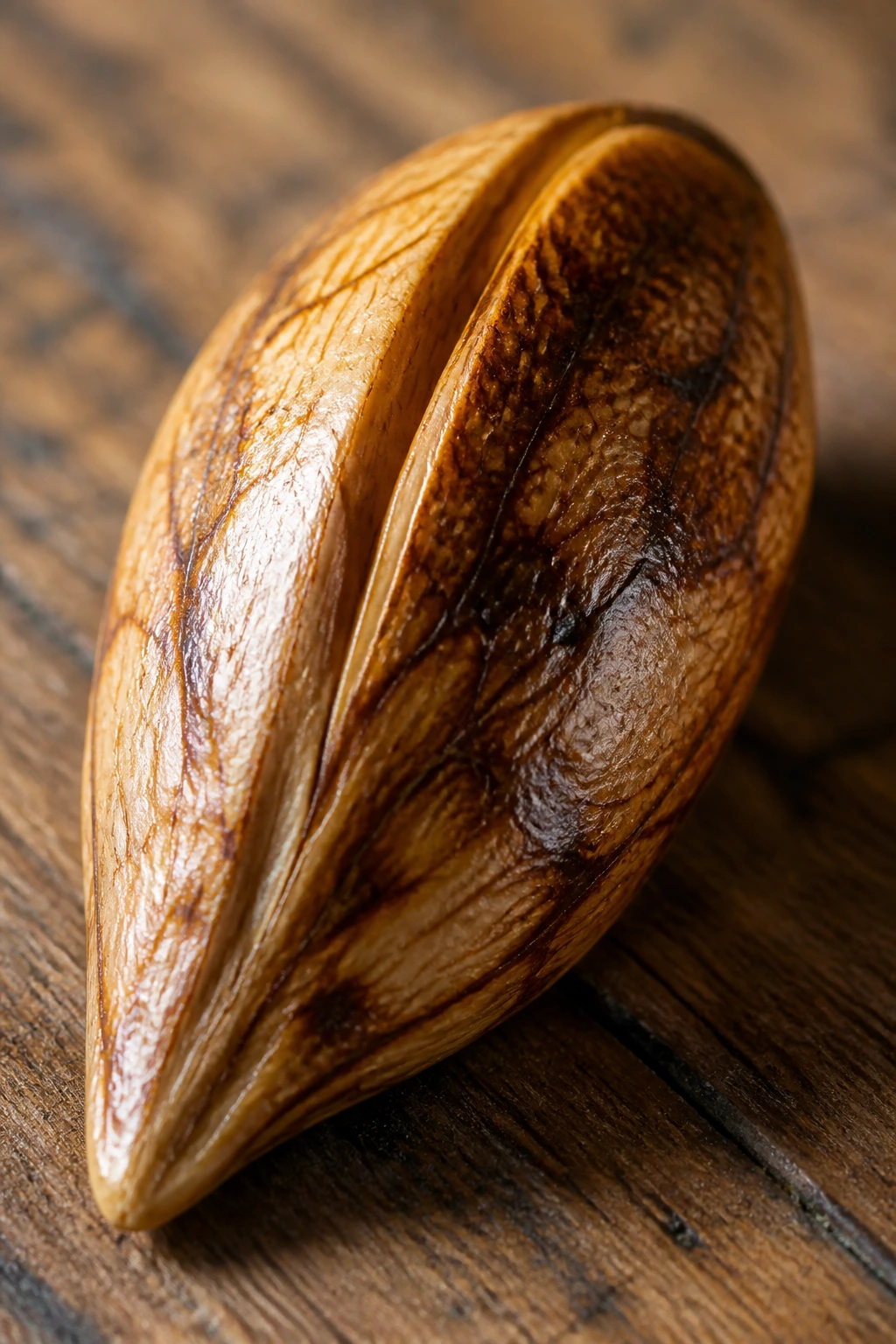 Are Fruit Seeds Edible? Are They Safe To Eat? 1 Macro close-up of a single edible fruit seed filling the frame on wood