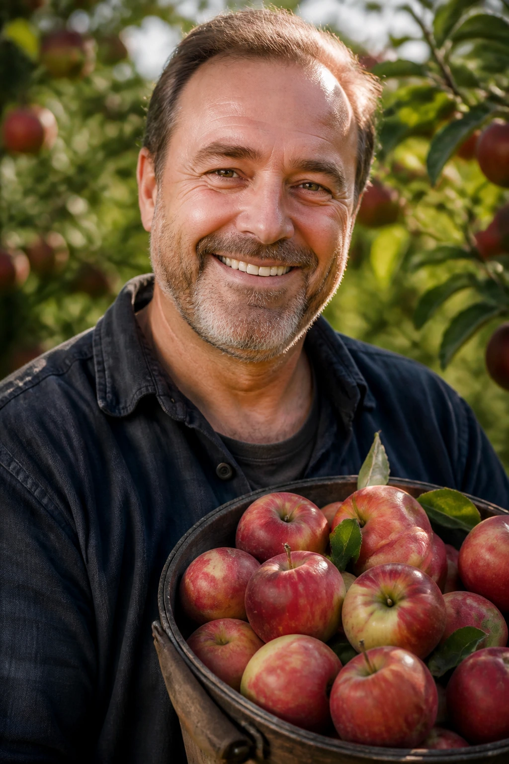 Is Mushroom Compost Good For Fruit Trees Or Not? 5 Portrait of a real fruit grower in an orchard with ripe fruit