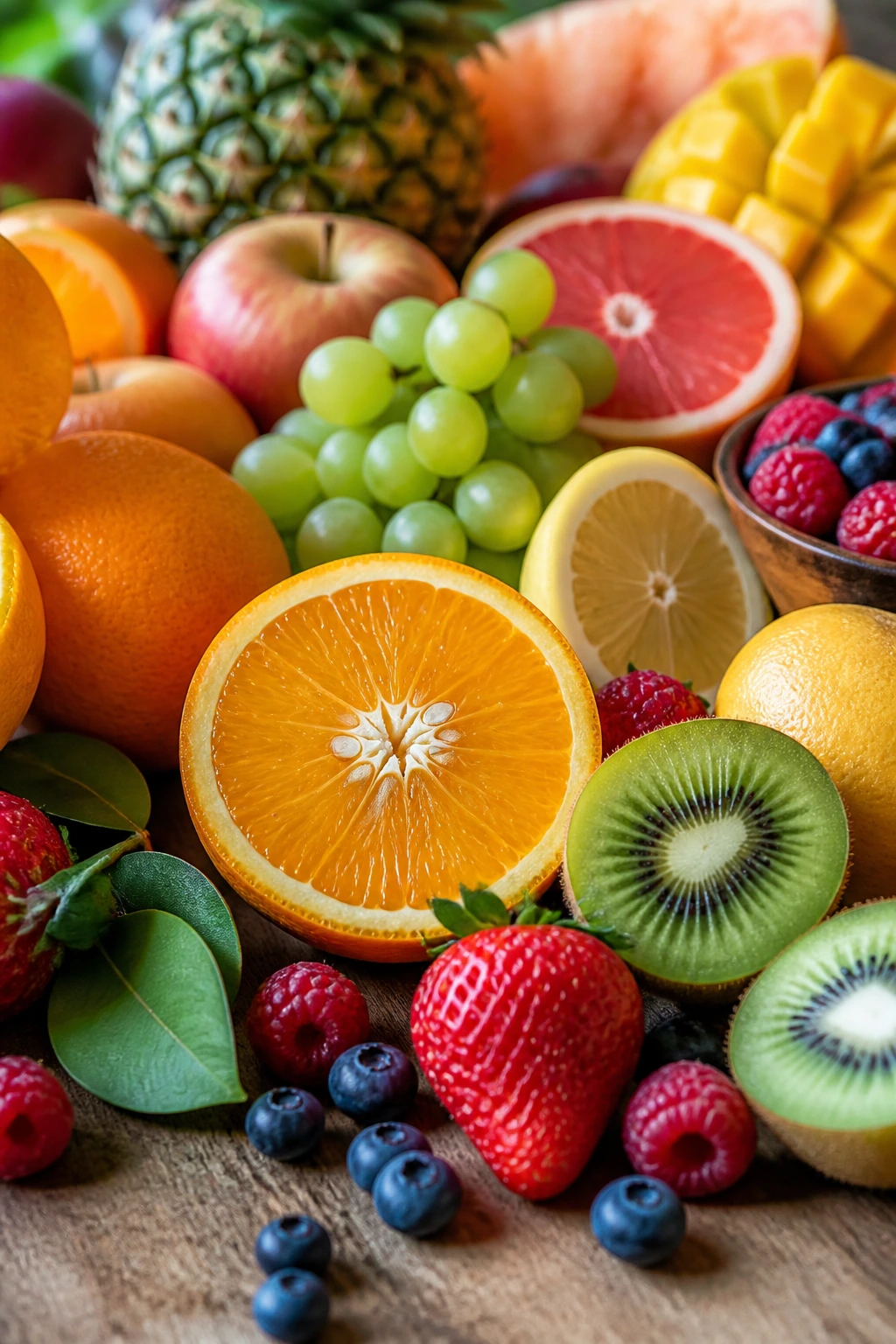 Which Fruit Juice Is Good For Eyes? Juicing For Eye Health 1 Close-up of colorful fresh fruits highlighting eye health nutrients