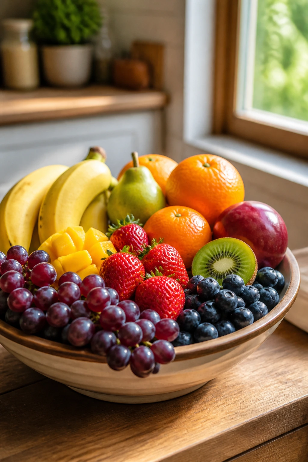 Colorful fresh fruits in a bowl, highlighting nutritious options for recovery