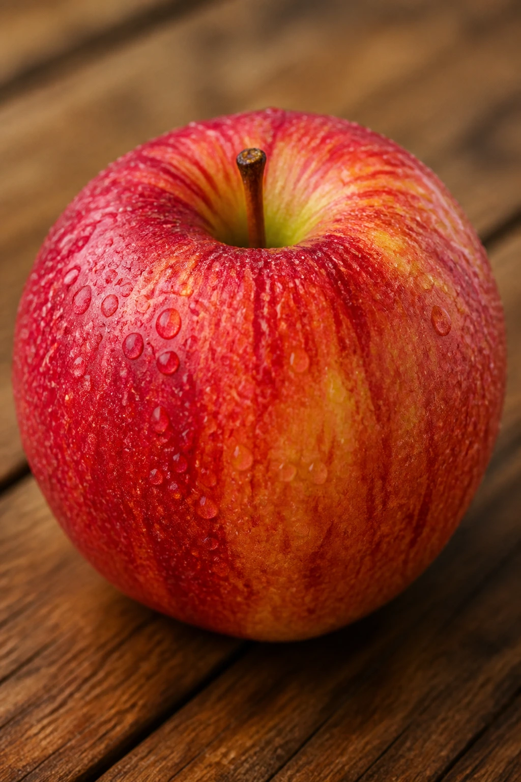 Close-up Gala apple showing red-yellow skin