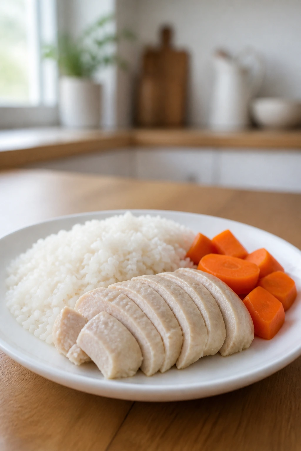 Plate of bland, easily digestible foods illustrating gastritis-friendly diet