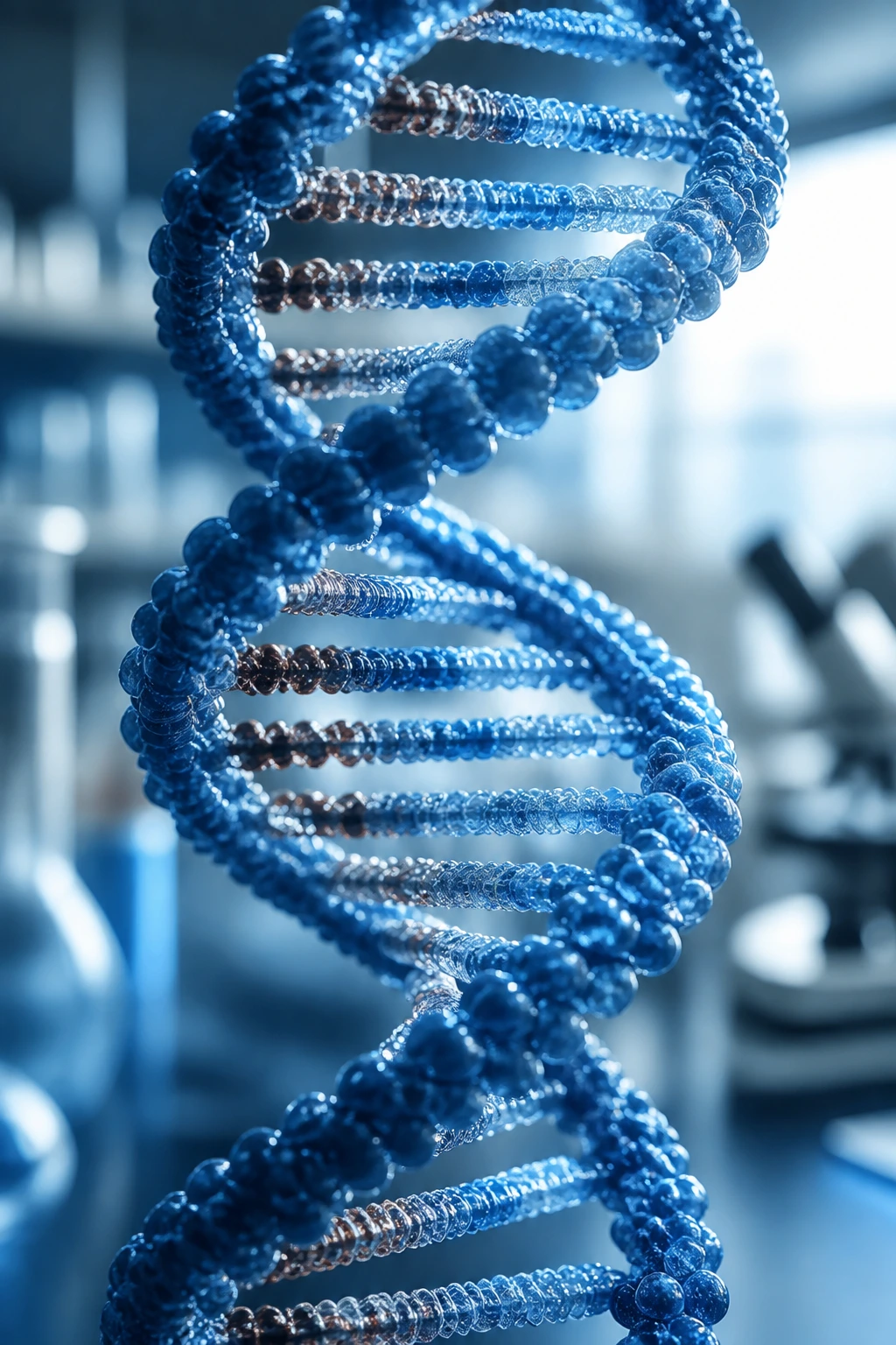 Bananas and Stature: Do Bananas Make You Taller? 7 Macro image of a DNA double helix illustrating genetics behind height