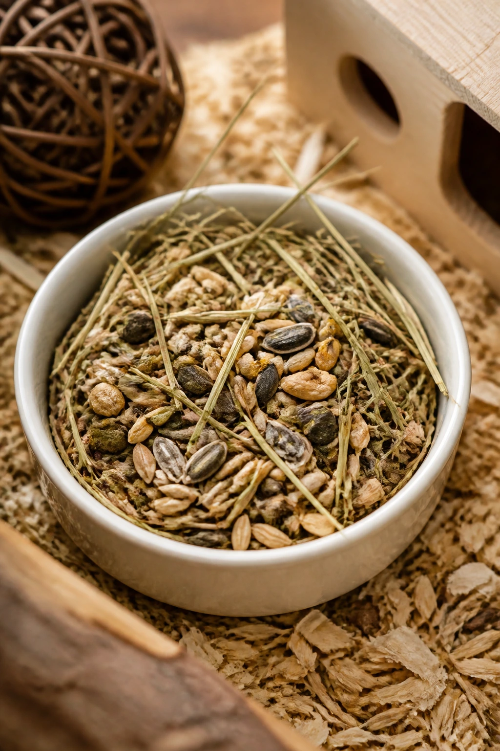 Can Gerbils Eat Blueberries? All You Need To Know 2 Small dish of gerbil seeds and hay