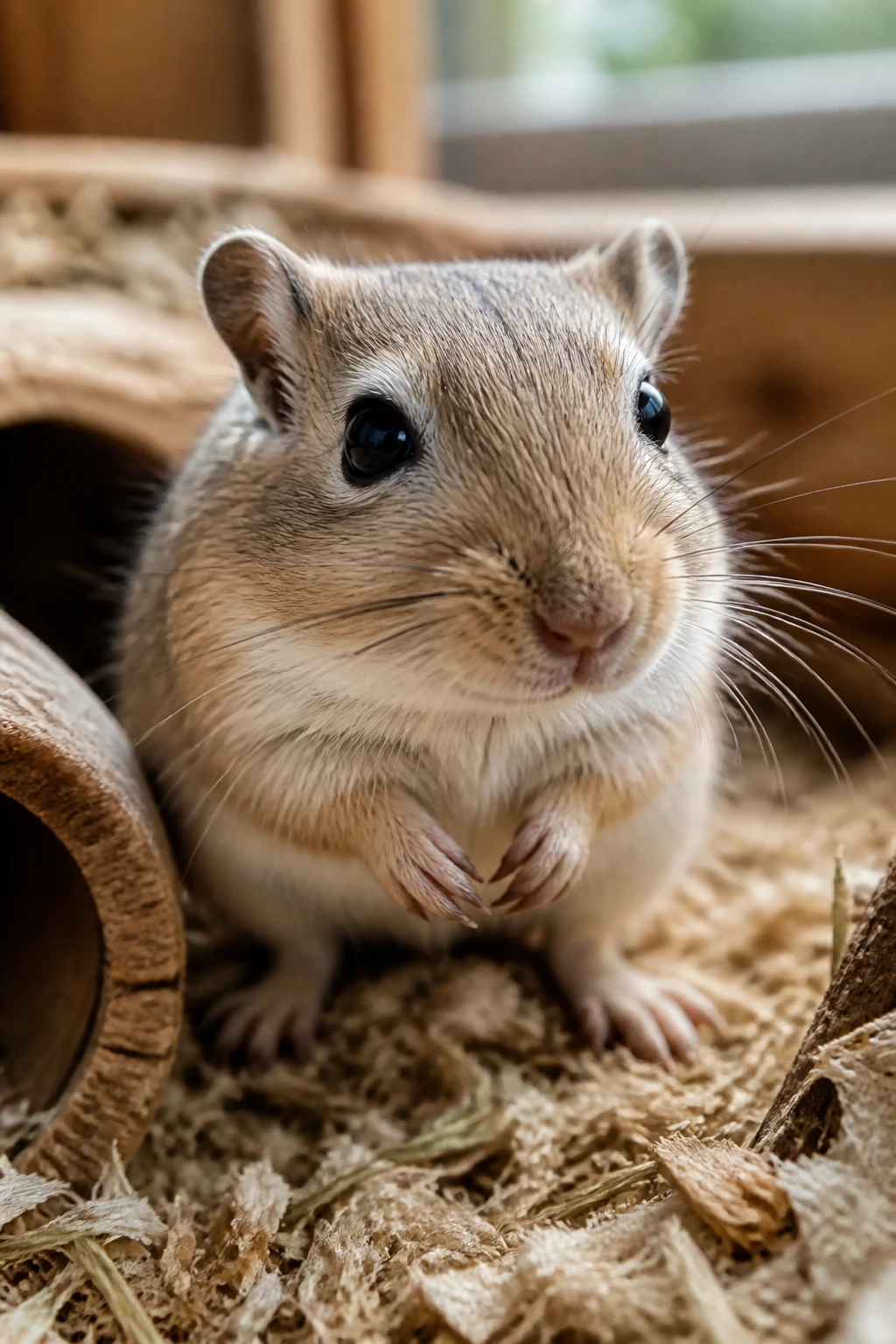 Can Gerbils Eat Blueberries? All You Need To Know 1 Close-up of a single gerbil in a cozy pet habitat