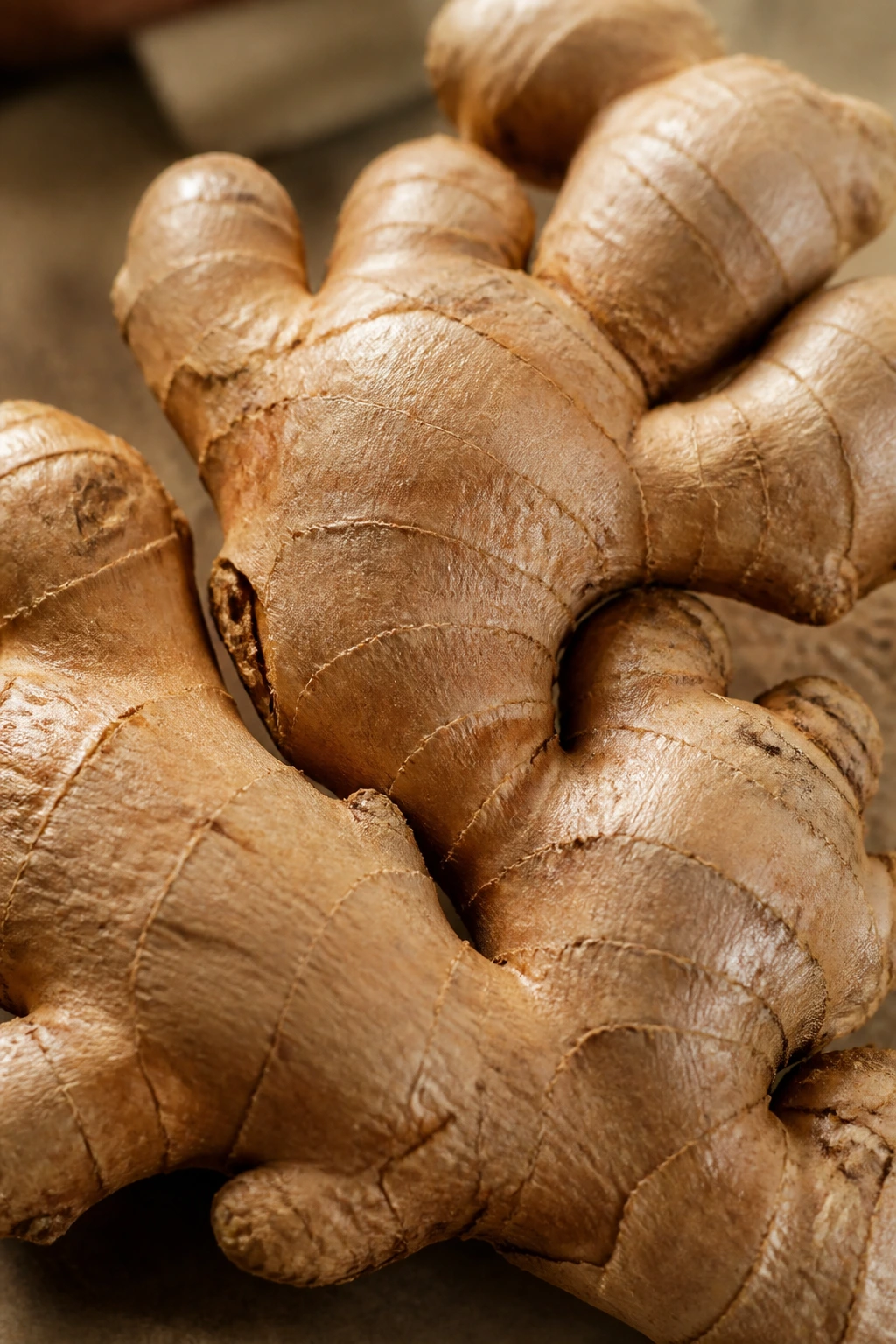 Is Ginger Good or Bad for Kidney Stones? 1 Close-up of a fresh ginger root filling the frame with knobby texture