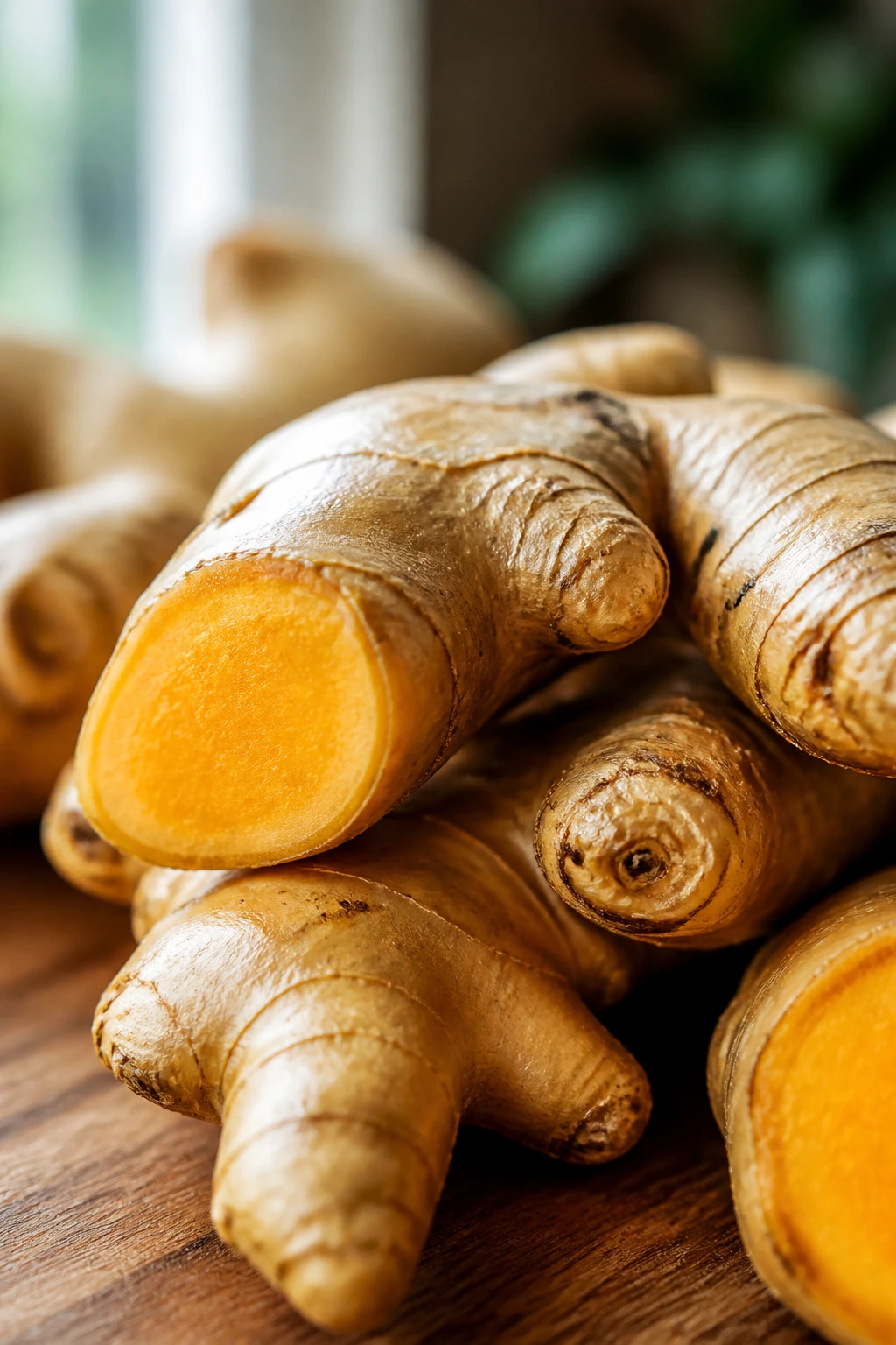 15 Interesting Fun Facts About Ginger 1 Close-up of fresh ginger root on a wooden cutting board
