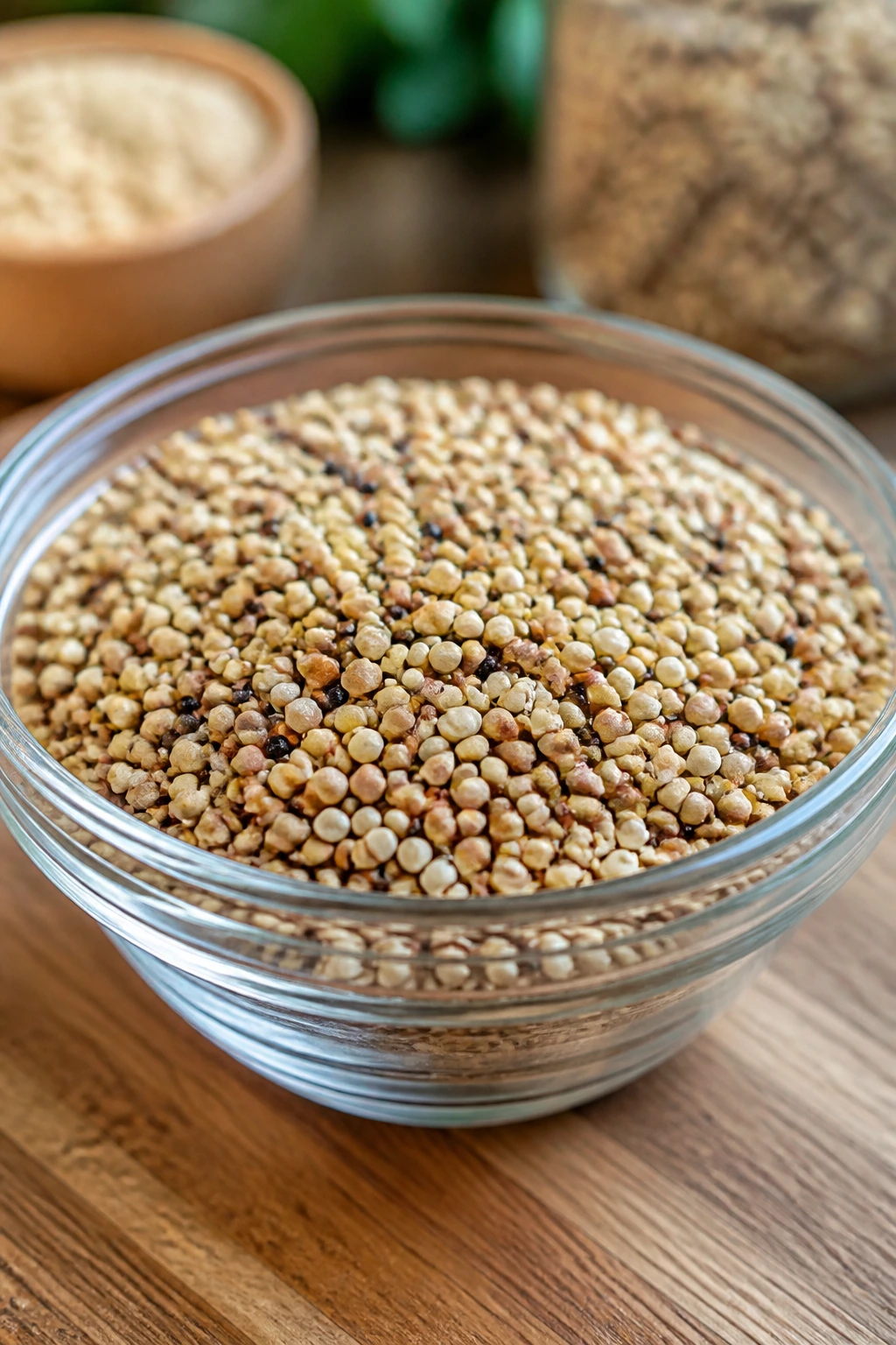 Rye Berries vs Wheat Berries: Understanding the Difference 14 Close-up of gluten-free grains in a bowl on a wooden counter