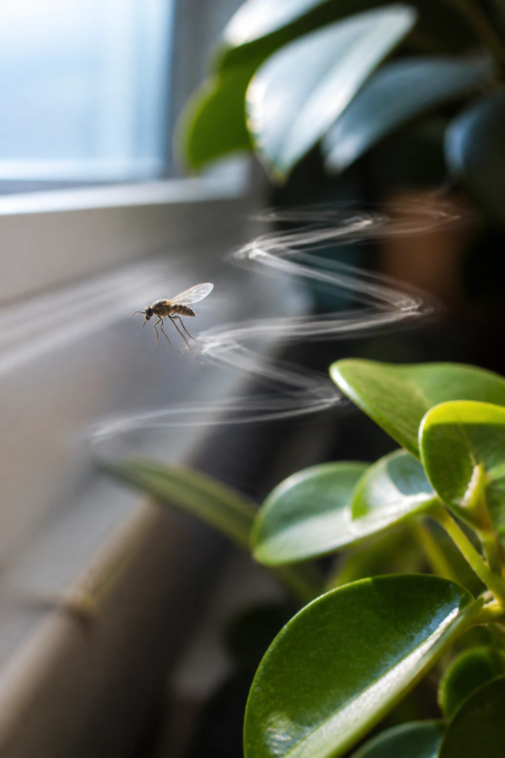 Difference Between Fruit Flies And Gnats: 7 Key Differences 13 Gnat in fast zigzag flight near a plant.