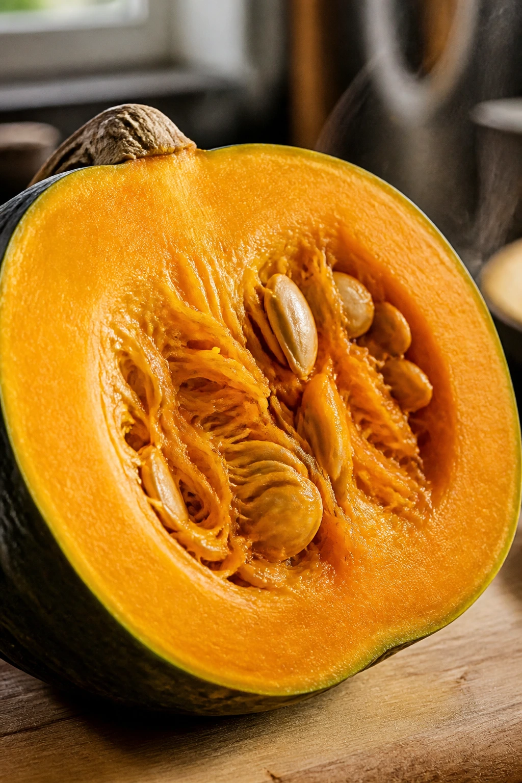 Golden Nugget Squash Recipe (Pro Guide) 2 Slice of golden nugget squash showing bright orange flesh on wooden board