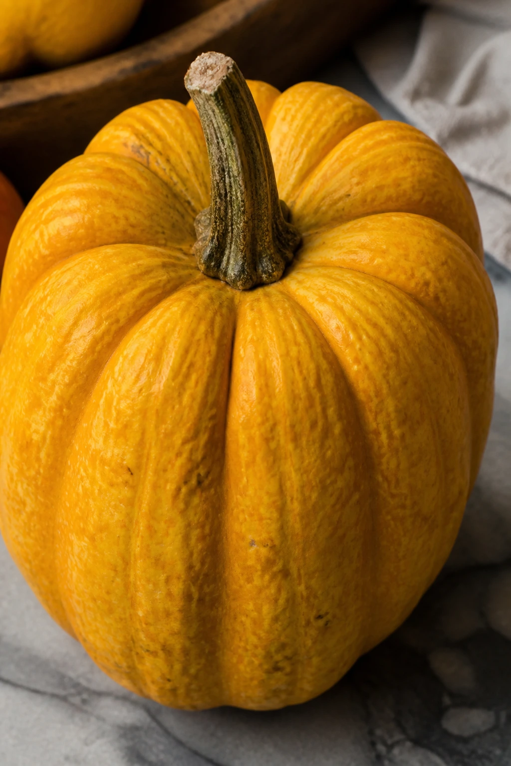 Golden Nugget Squash Recipe (Pro Guide) 6 Portrait of a golden nugget squash with soft kitchen light