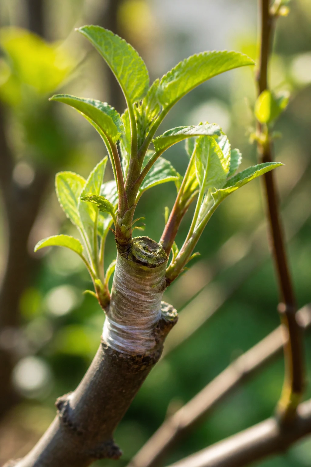 Why Are Fruit Trees Grafted? Everything You Need To Know 11 Grafted branch showing multiple new shoots emerging from the graft union.