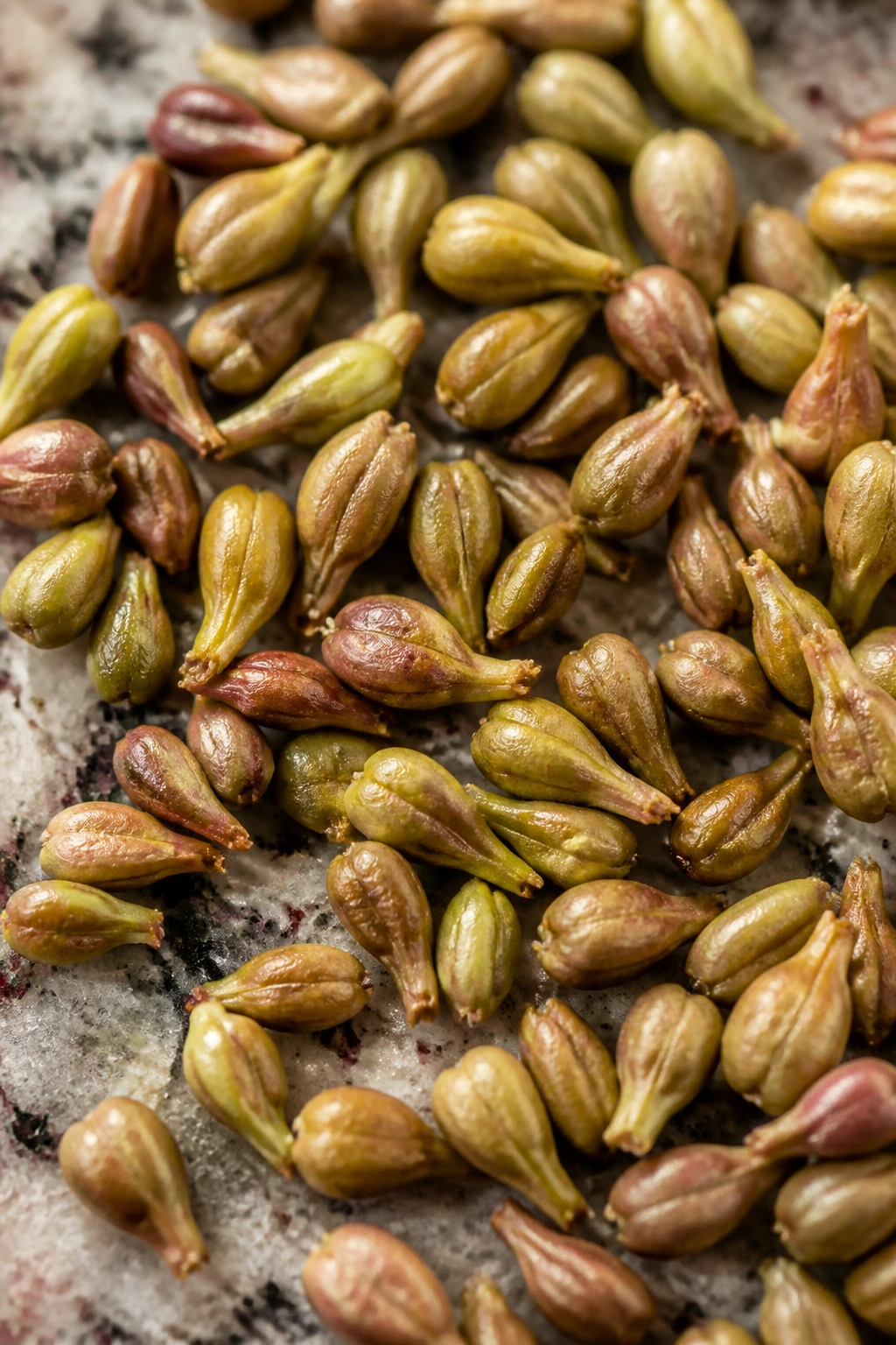 Can You Eat Grape Seeds? Exploring the Safety and Nutrition 4 Macro close-up of grape seeds on a granite kitchen counter in daylight.