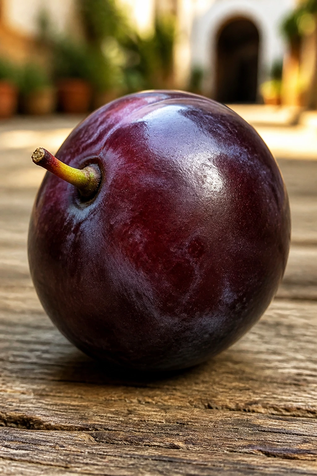10 Amazing Fruits That Symbolize Love 5 Close-up of a single dew-kissed grape on a wooden surface