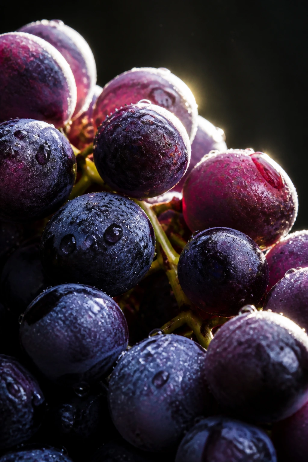 10 Benefits Of Eating Grapes At Night For Weight Loss 5 Backlit purple grapes highlighting color and texture.