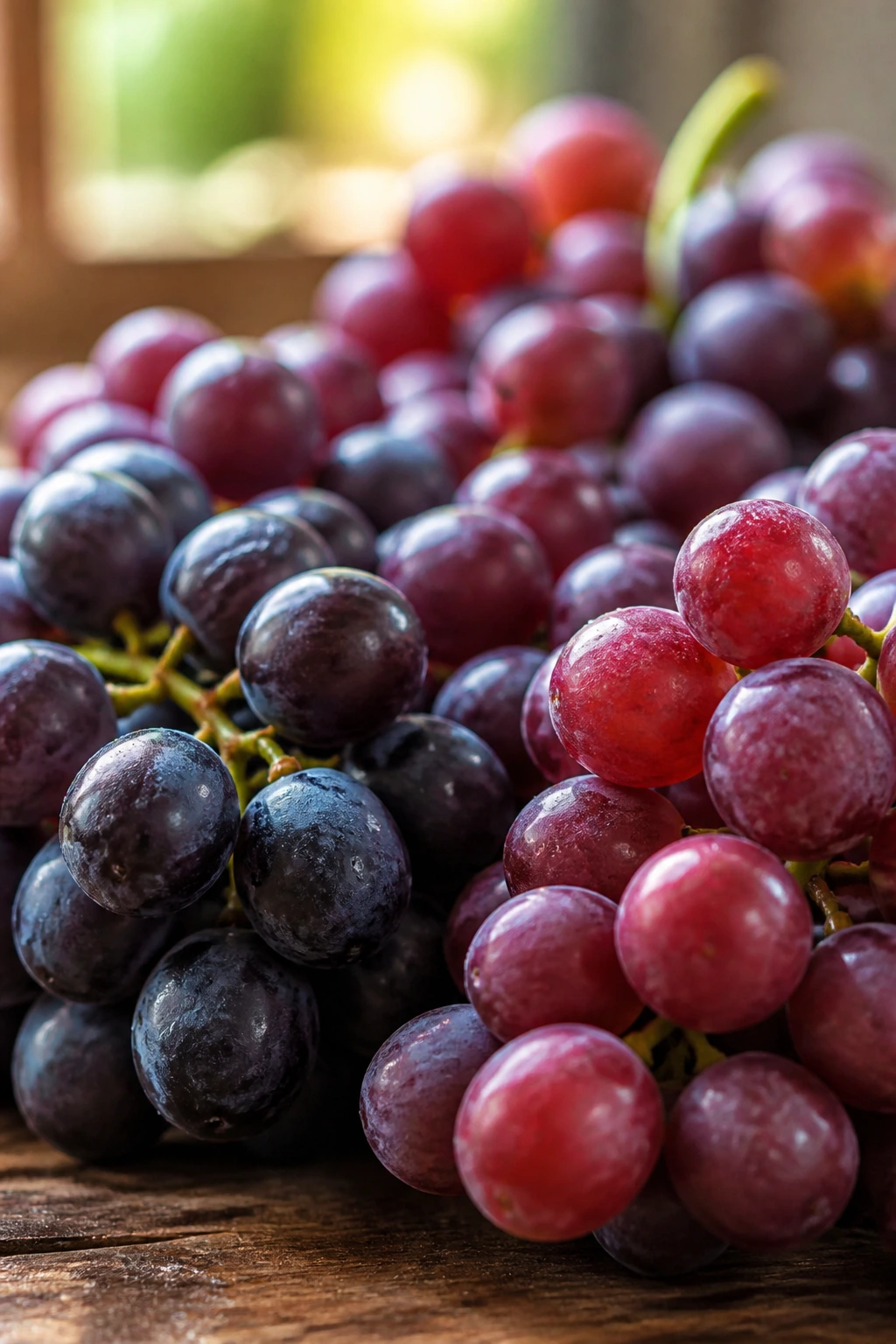 Banishing Breakouts: Are Grapes Good For Acne? 7 Ultra-detailed grape close-up in warm window light