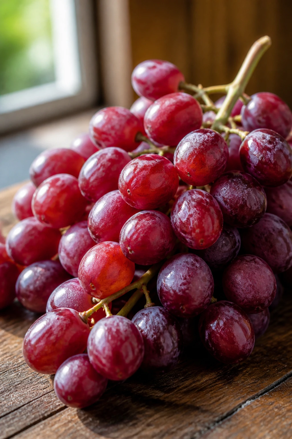 Can You Eat Grapes While Breastfeeding? How Safe Is It? 6 Grapes close-up on rustic wood under natural light