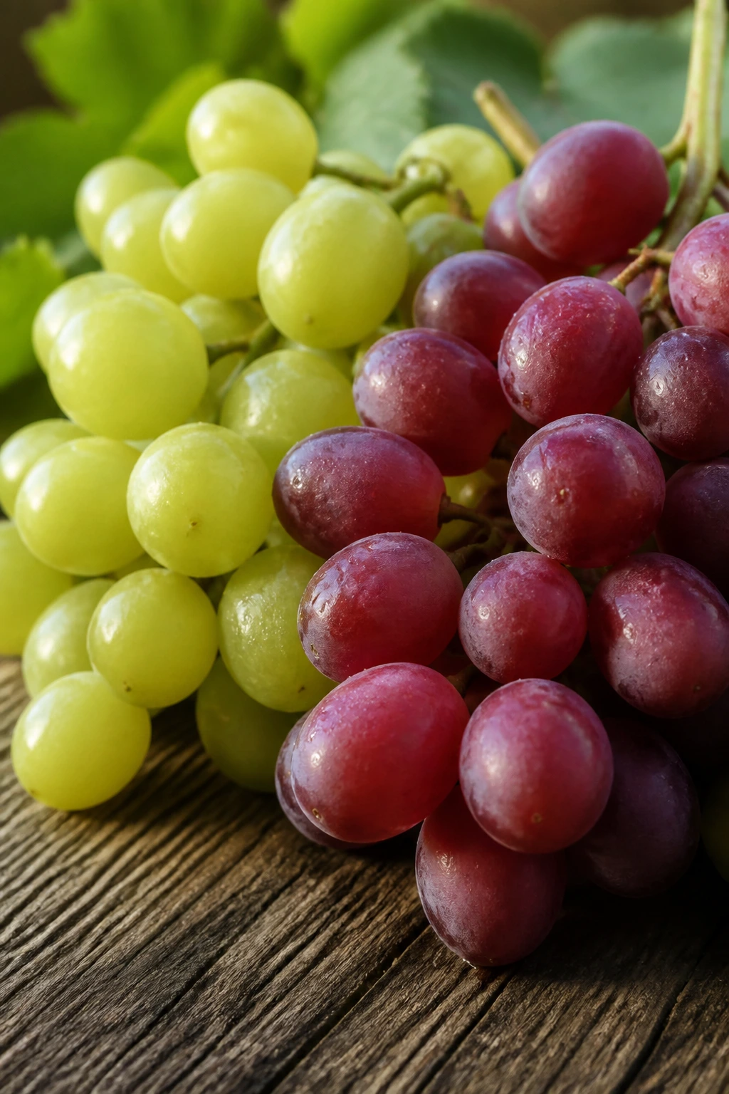 Close-up of grapes highlighting nutrition and color.