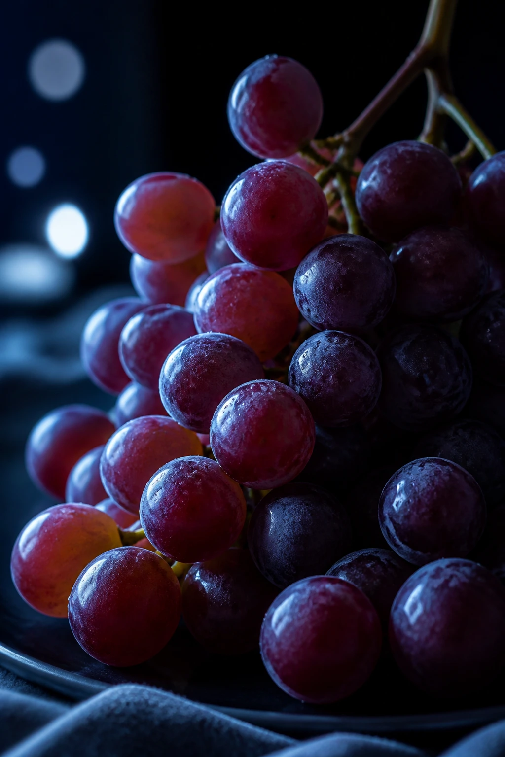 Can You Eat Grapes At Night During Pregnancy? 4 Grapes illuminated for a nighttime snack mood