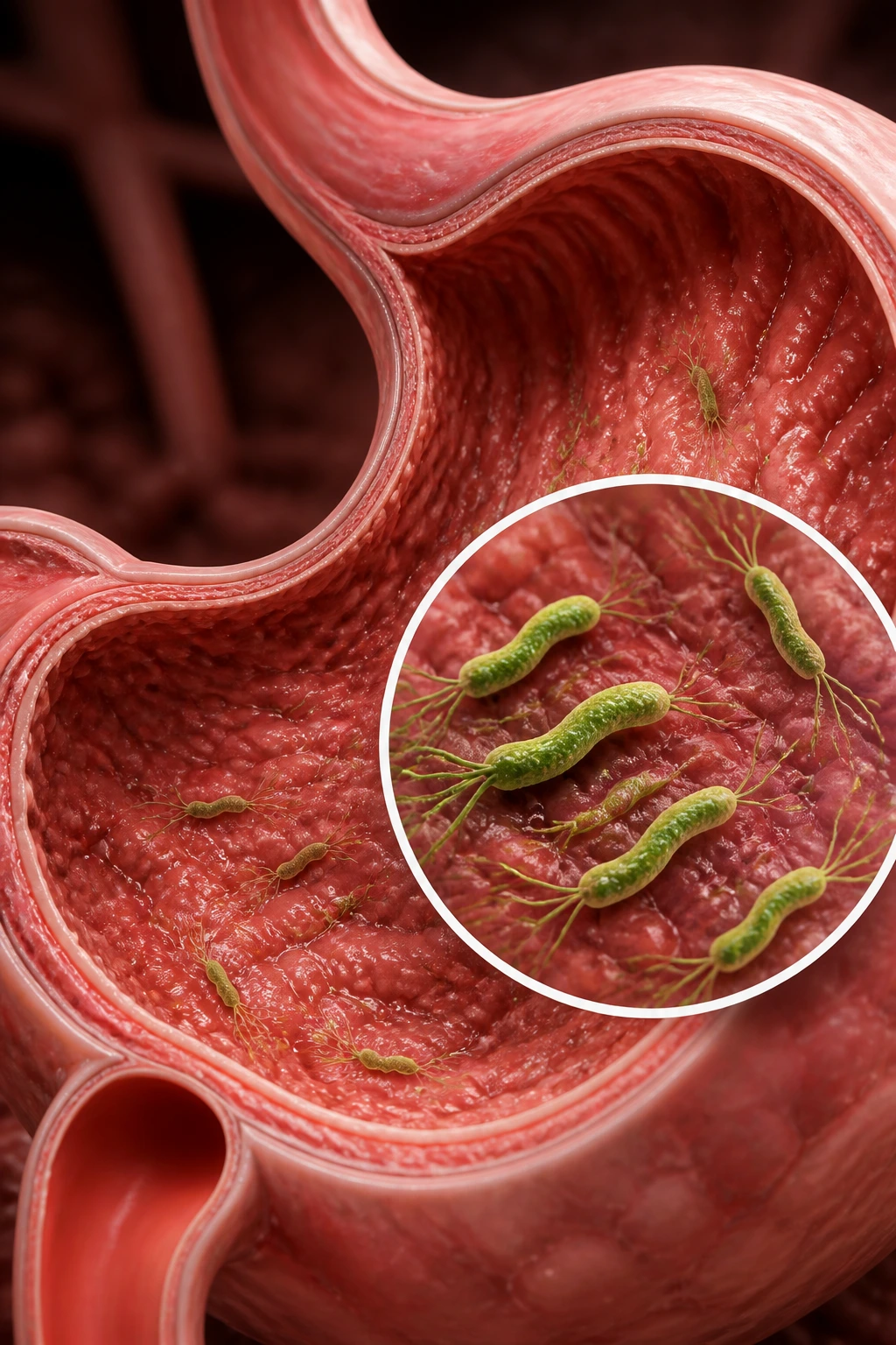 Is Cucumber Good For H. Pylori? Is It Safe Or Not? 1 Macro illustration of H. pylori bacteria on stomach lining