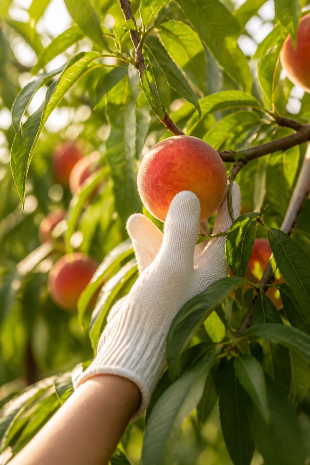 Where Does The Sweetness Of Fruit Come From? Find Out Now! 13 Close-up of a gloved hand harvesting a ripe fruit in an orchard.
