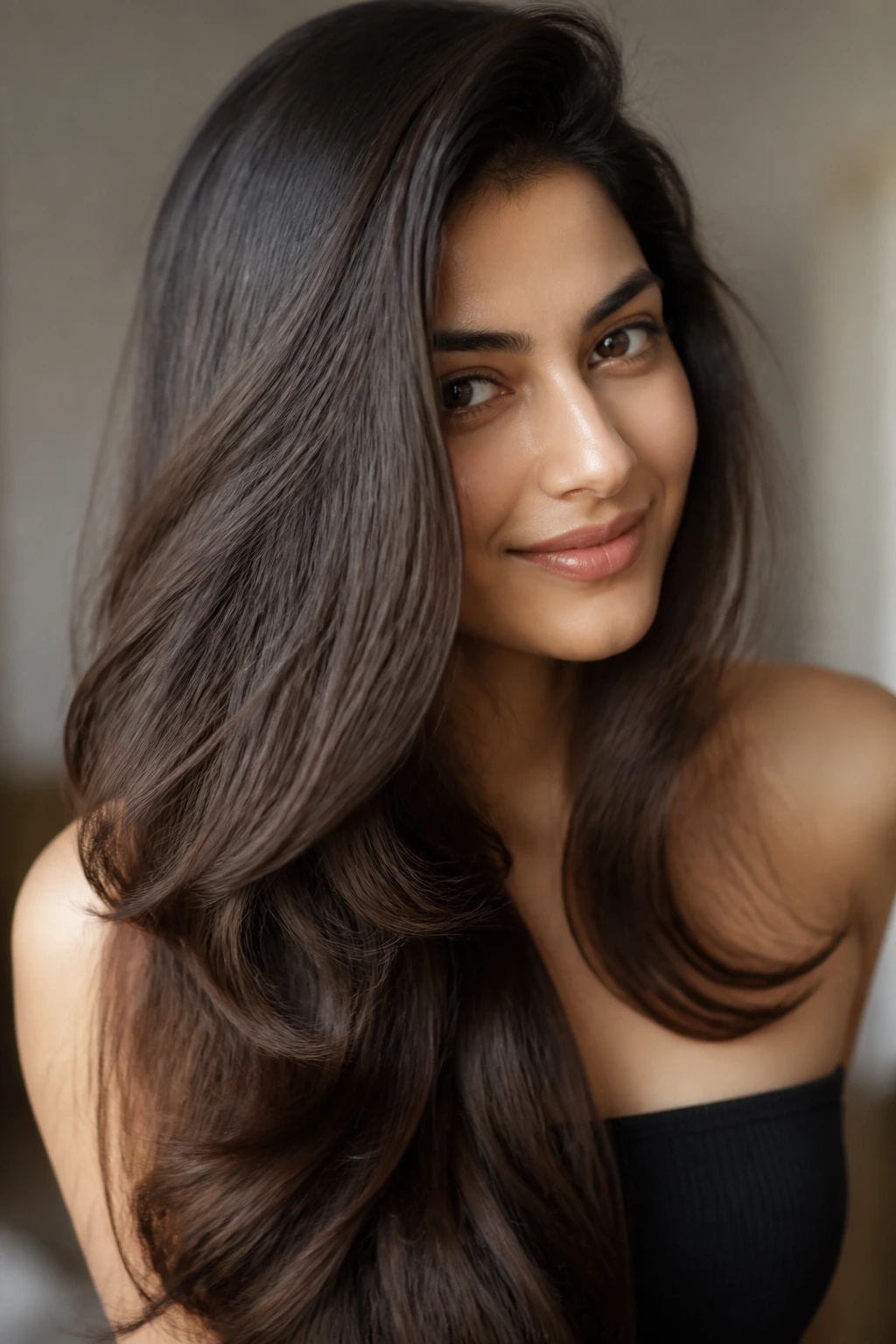 10 Incredible Beauty Benefits of Bananas and Their Peel 6 Close-up of long, healthy-looking hair filling the frame