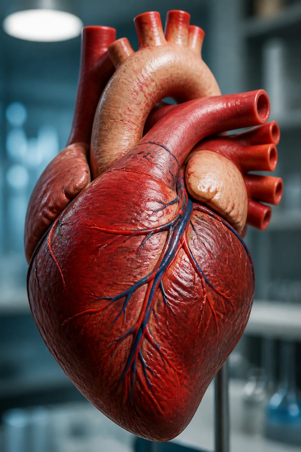 Is Banana Good or Bad for Your Heart? 6 Close-up of a red anatomical heart model in clinical setting