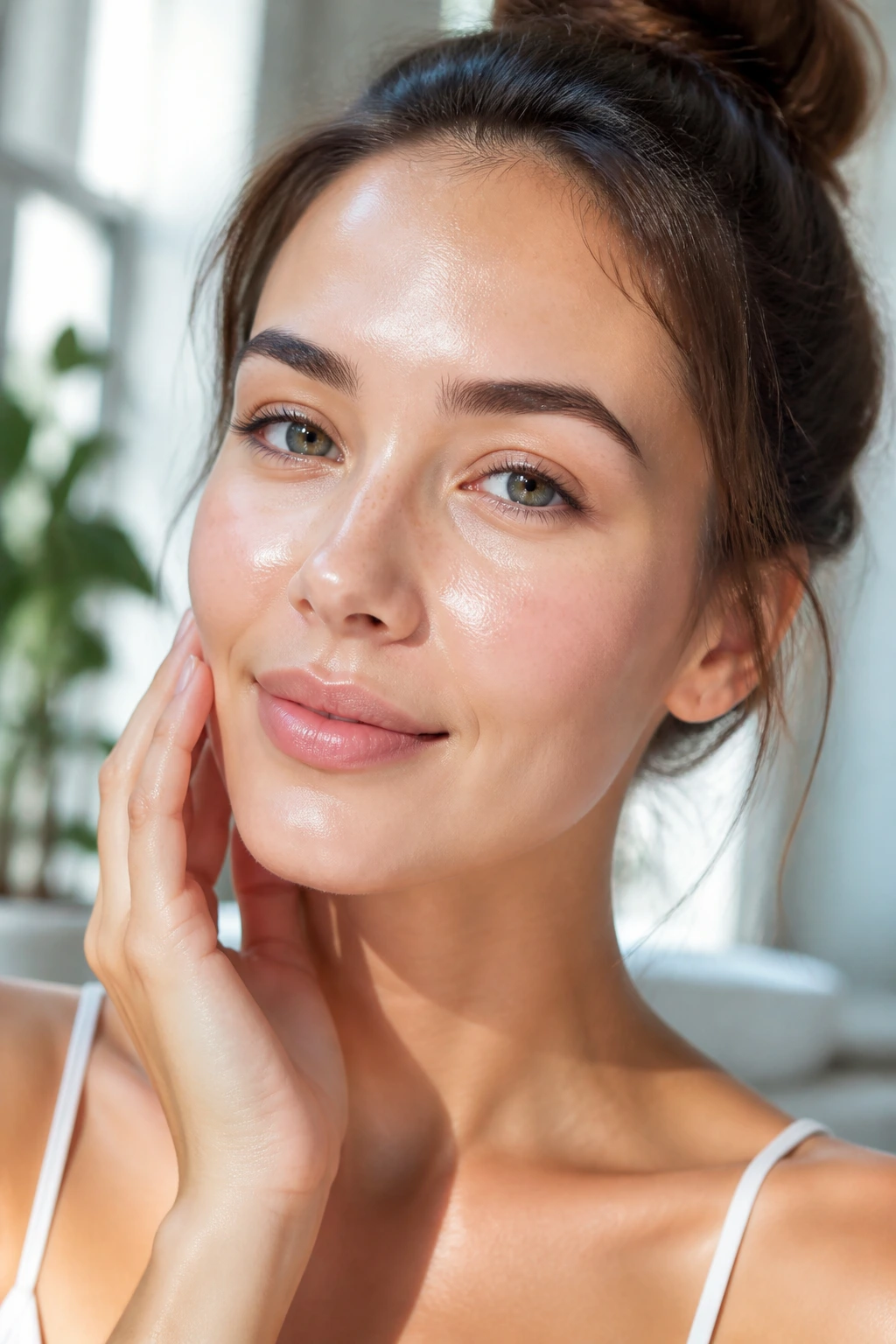 12 Surprising Benefits Of Eating Oranges For Skin And Hair 12 Close-up of a real person with dewy hydrated skin in natural light