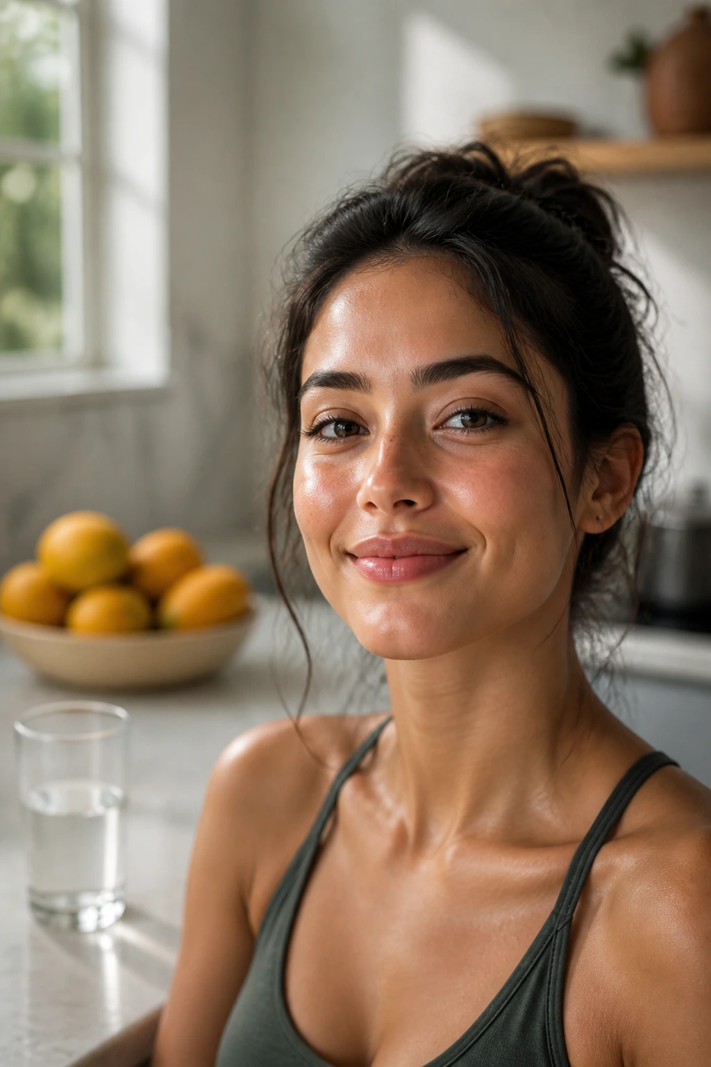 12 Incredible Health Benefits Of Egg Fruit 12 Refresh person portrait in a sunlit kitchen suggesting hydration