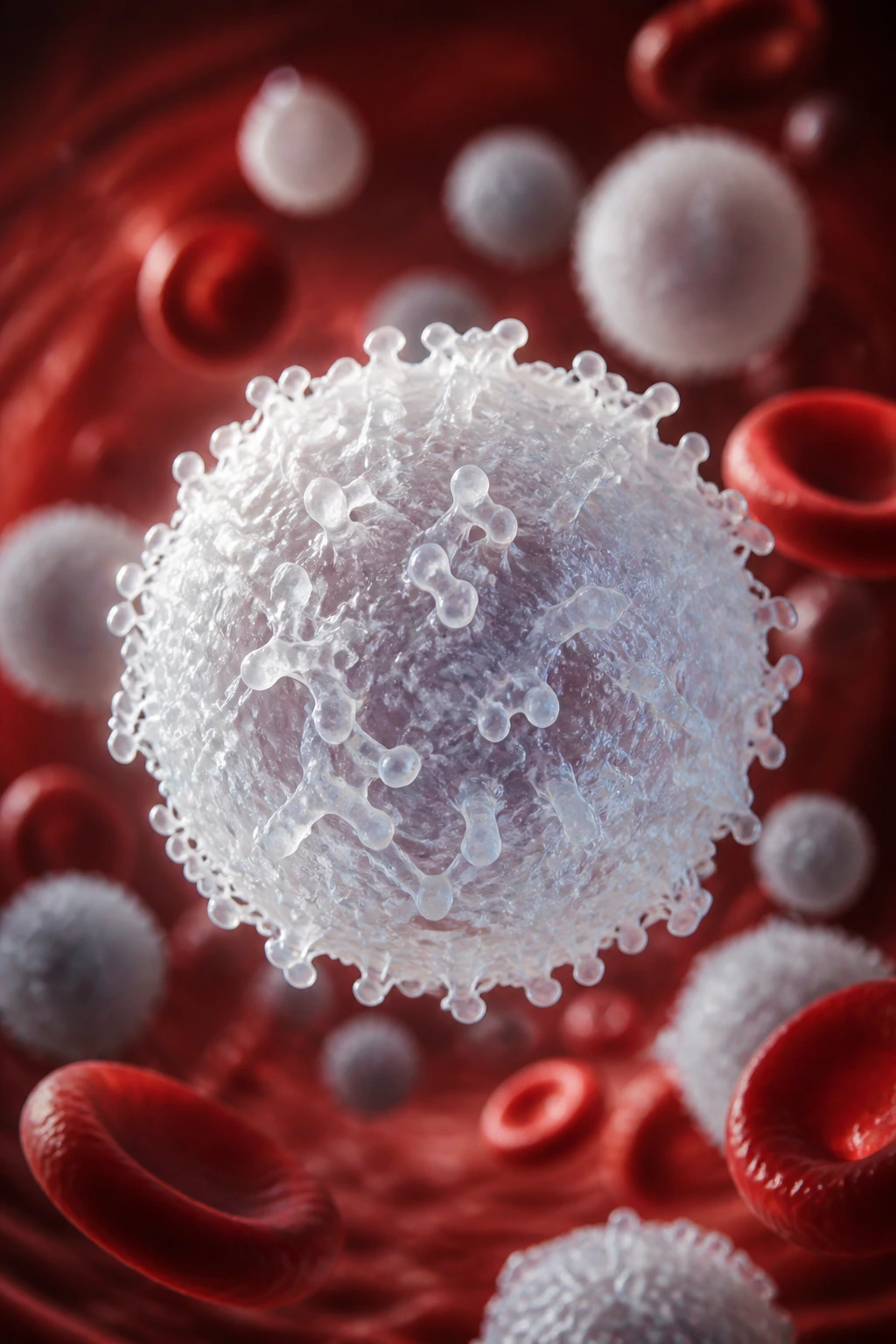 The Top 10 Evidence-Based Health Benefits of Citrus Fruits 11 Macro close-up of a white blood cell in a bloodstream illustration