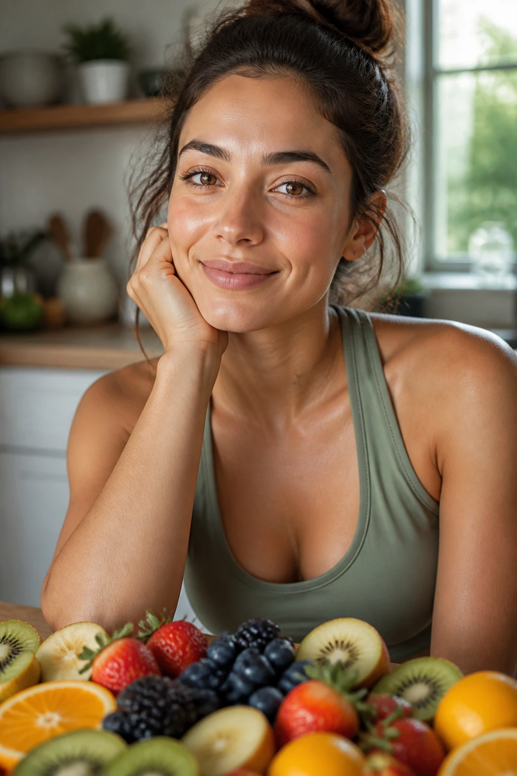 10 Surprising Health Benefits Of Being A Fruitarian 1 Close-up portrait of a healthy adult illustrating immunity boosting with natural light