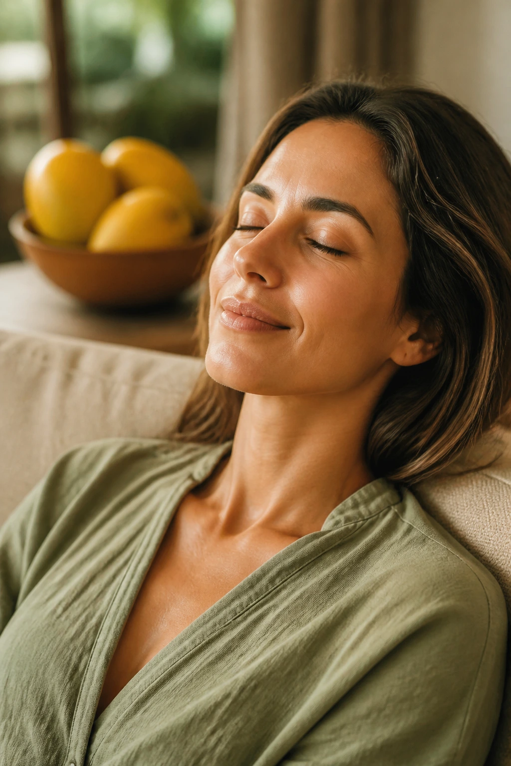 12 Incredible Health Benefits Of Egg Fruit 10 Portrait of a healthy adult in a cozy living room, calm and relaxed