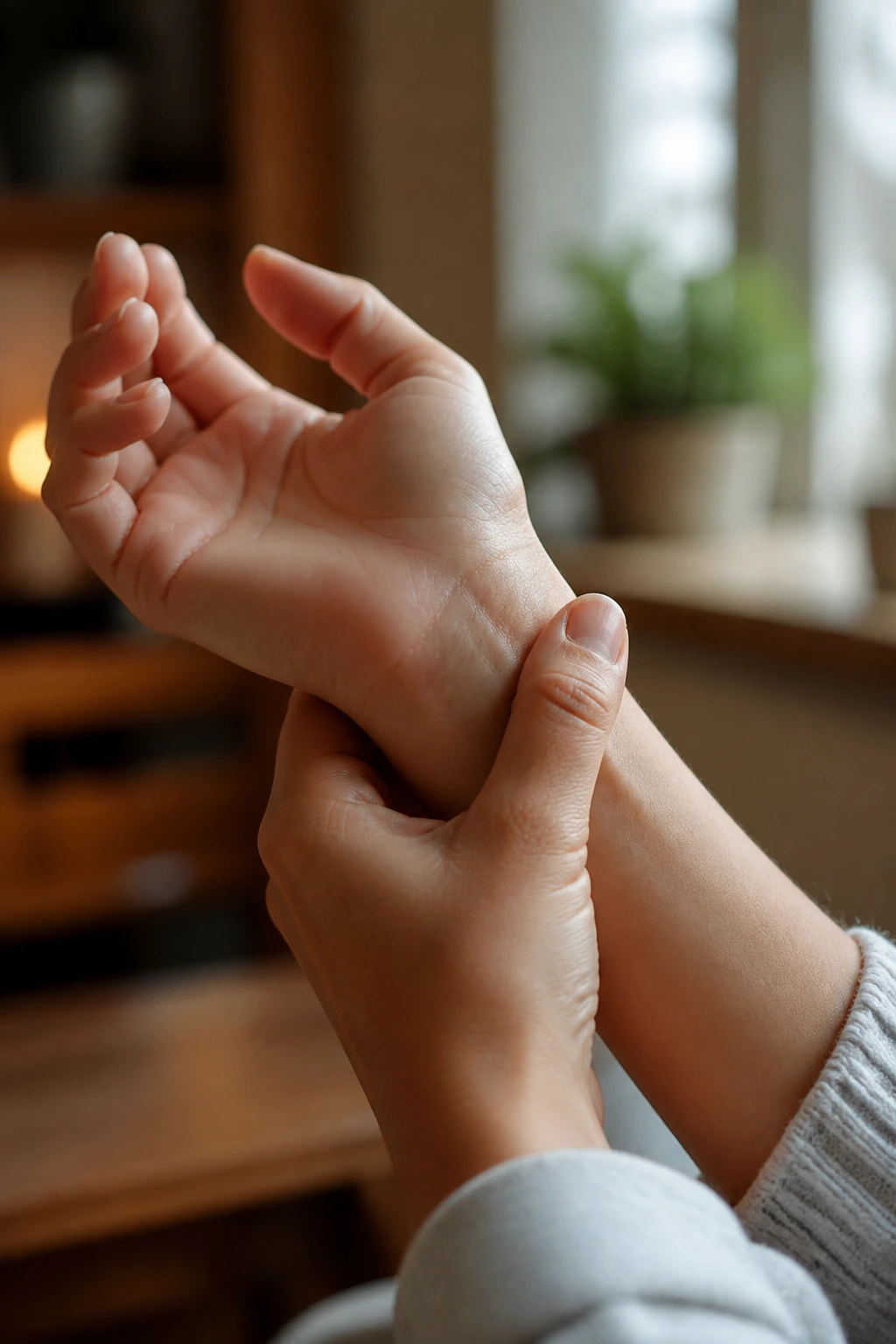 Close-up of forearm and hand showing no swelling to symbolize eased inflammation