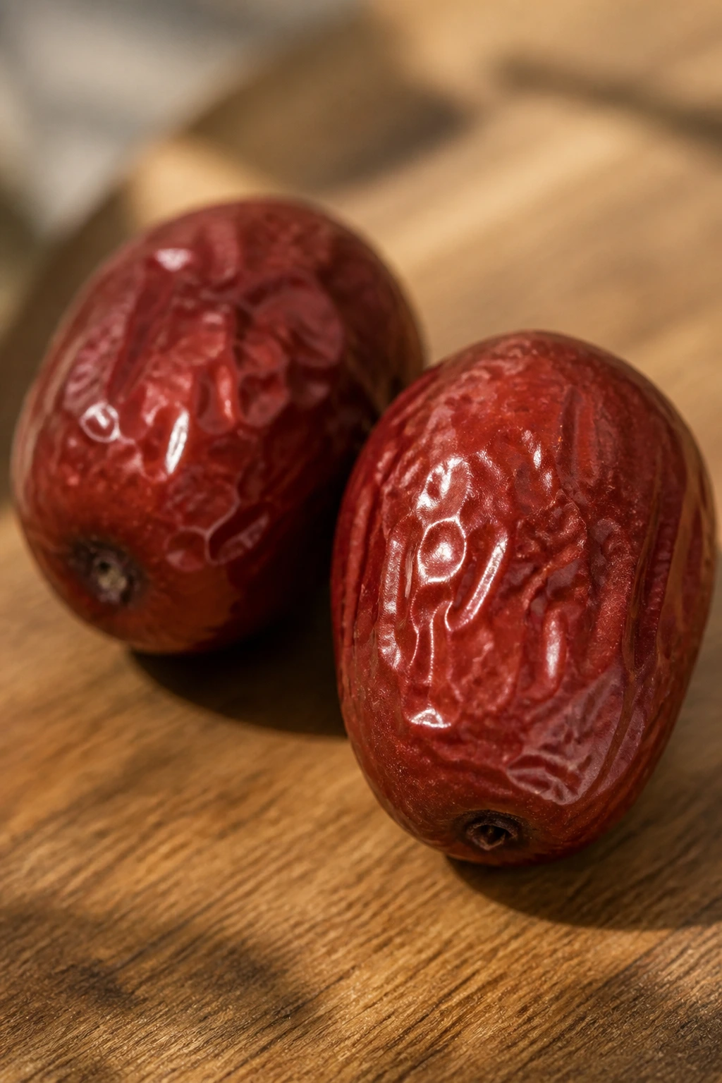 Can Pregnant Lady Eat Jujube Fruit? Yes And See Why 4 Two ripe jujube fruits on wood, close-up