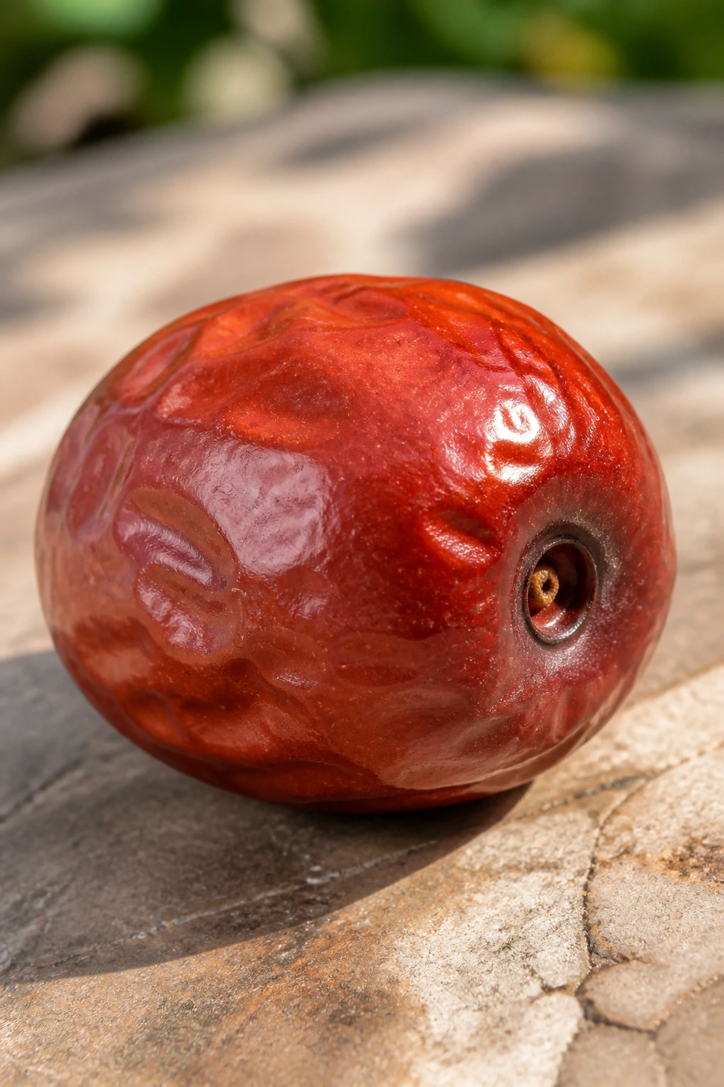 Jujube fruit on sunlit outdoor surface