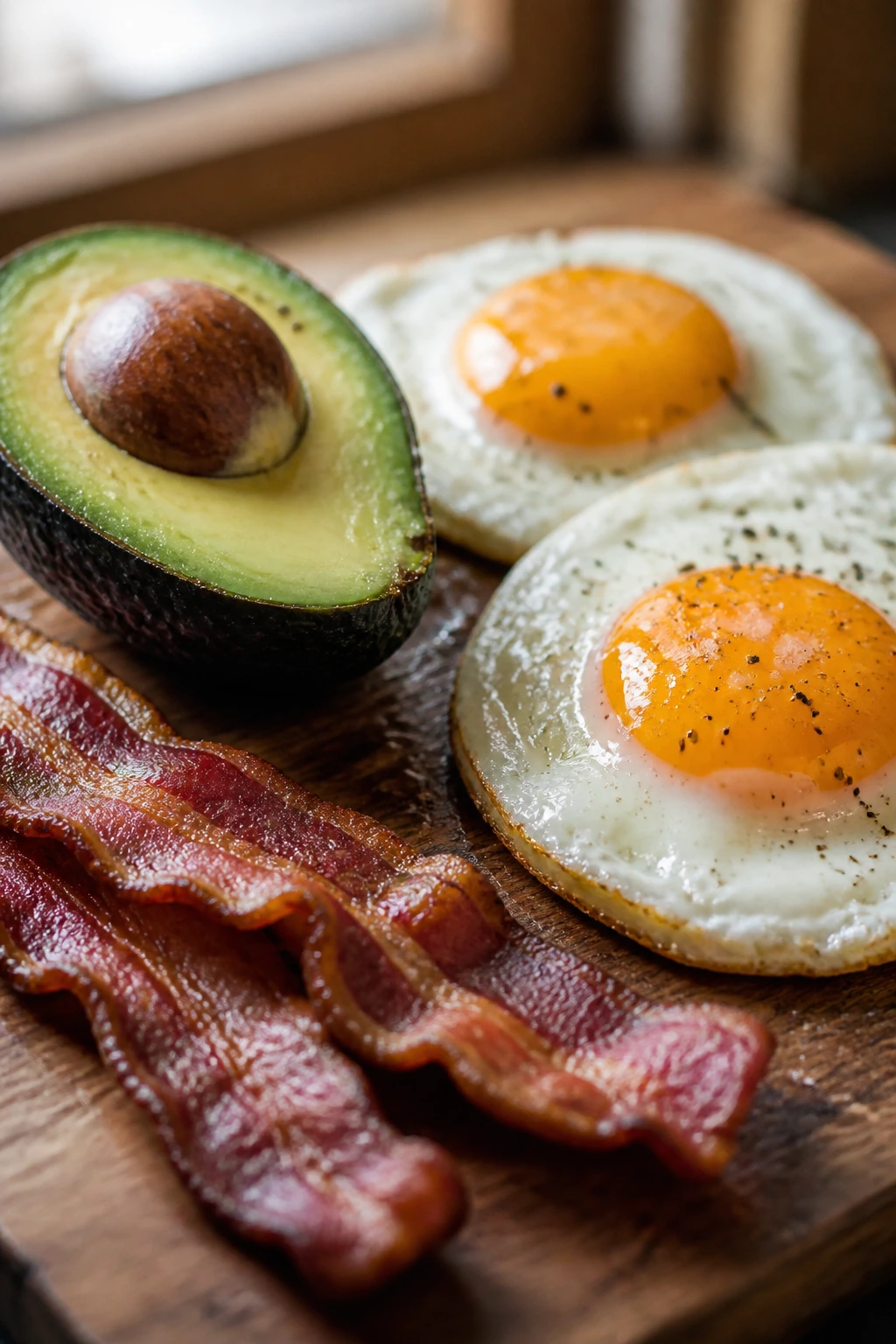 Are Apples Keto-Friendly? Find Out Now! 1 Close-up of keto-friendly foods on a cutting board illustrating the Keto Diet