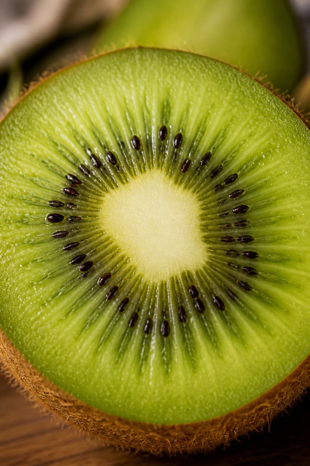 Are Kiwi Fruit Acidic Or Alkaline? Everything You Need To Know 6 Kiwi half showing green flesh and seeds in a kitchen setting