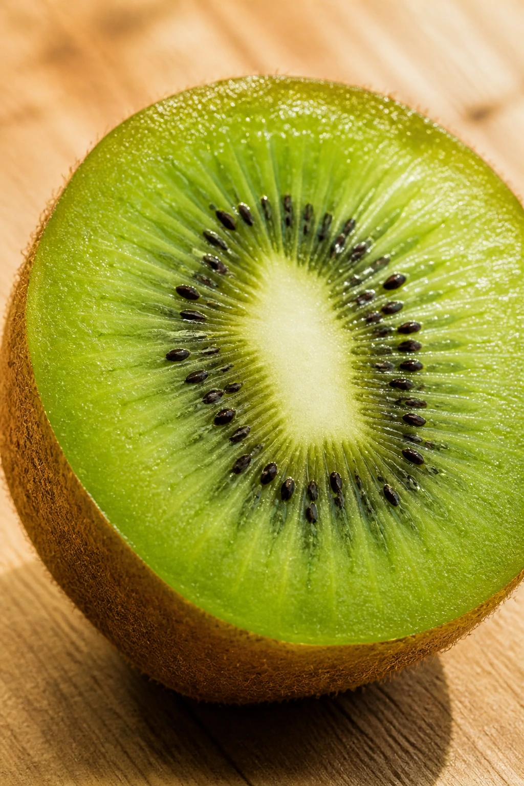 10 Amazing Fruits That Symbolize Happiness 6 Close-up of halved kiwi showing green flesh and seeds