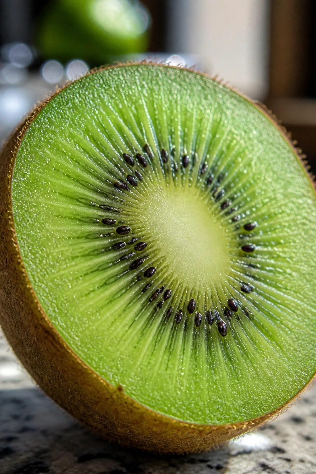 Close-up of a kiwi filling the frame