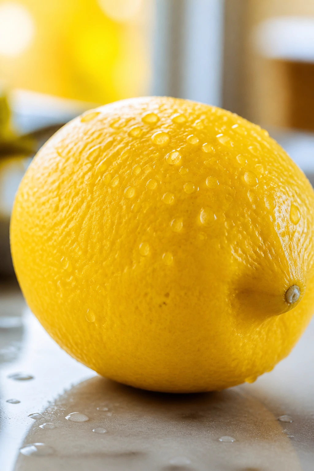 Close-up lemon symbolizing hope and fresh starts in a sunlit kitchen.