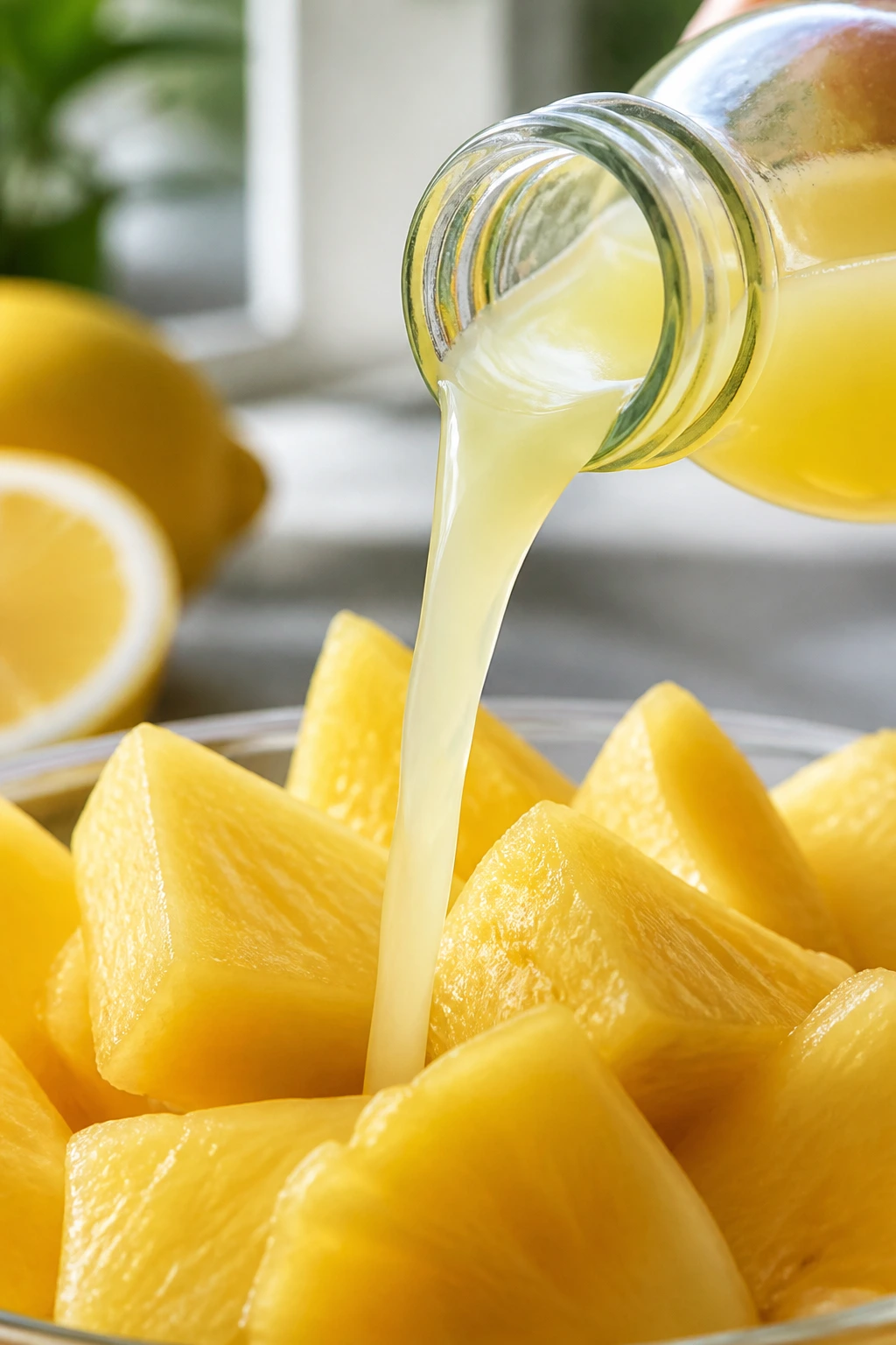 How to Neutralize Bromelain in Pineapple 4 Pouring lemon juice in a sunny kitchen