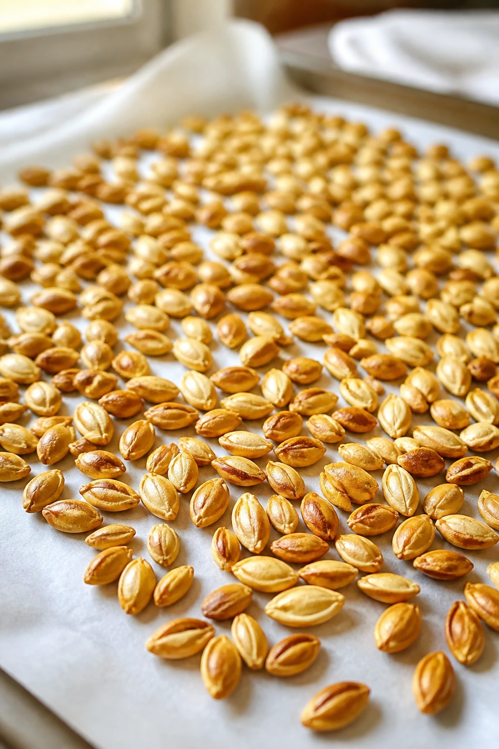 Are Lemon Seeds Poisonous To Humans Or Dogs? 3 Lemon seeds baked and prepared for safe consumption filling the frame.