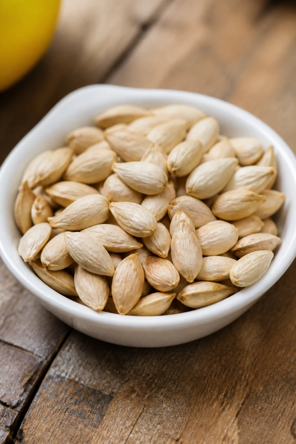 Are Lemon Seeds Poisonous To Humans Or Dogs? 1 Close-up of lemon seeds filling a dish, highlighting texture and nutrients in a kitchen.
